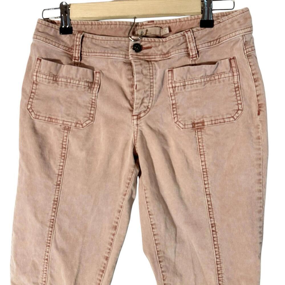 prAna Jeans Women's 6 Pink Corduroy Skinny Ankle Mid Rise Cotton Button Fly - Picture 4 of 7